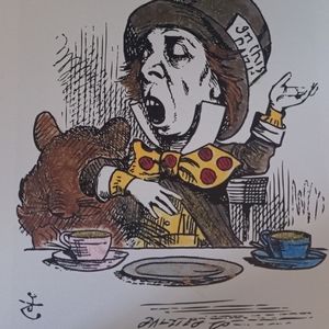 Alice in wonderland canvas wall art multiple colors.